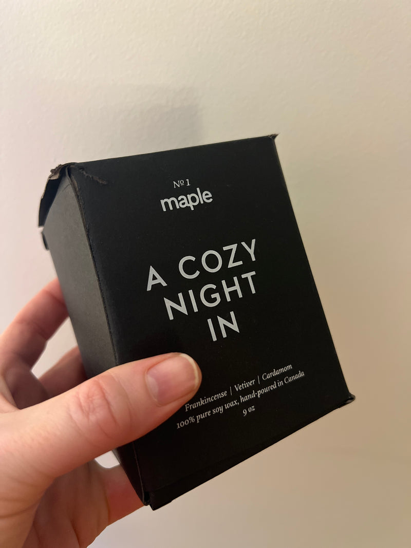 Maple No. 1, A Cozy Night In Scented Candle – 9 oz IMPERFECT PACKAGING